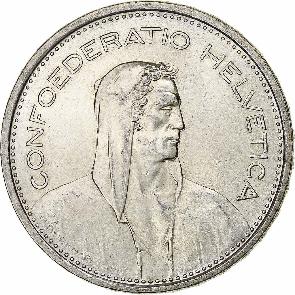 Switzerland, 5 Francs, Herdsman, 1966, Bern, Silver, AU(50-53), KM:40