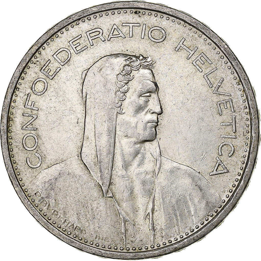 Svizzera, 5 Francs, Herdsman, 1966, Bern, Argento, BB+, KM:40