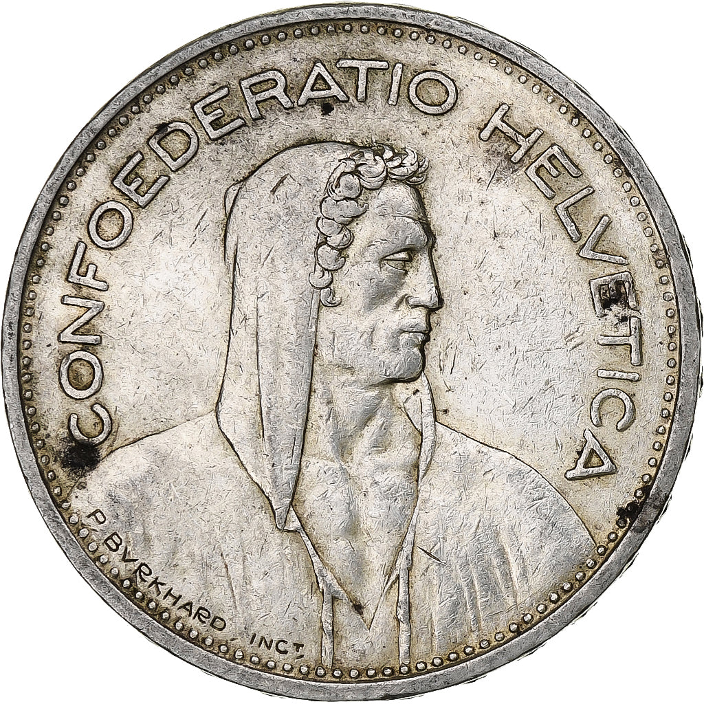 Switzerland, 5 Francs, Herdsman, 1937, Bern, Silver, VF(30-35), KM:40