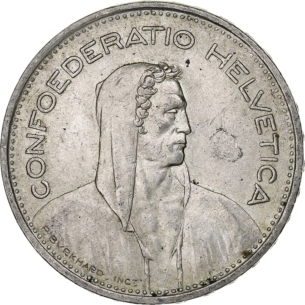 Switzerland, 5 Francs, Herdsman, 1948, Bern, Silver, VF(30-35), KM:40