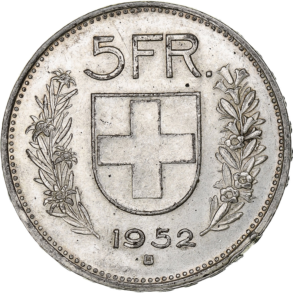 Switzerland, 5 Francs, Herdsman, 1952, Bern, Silver, VF(30-35), KM:40