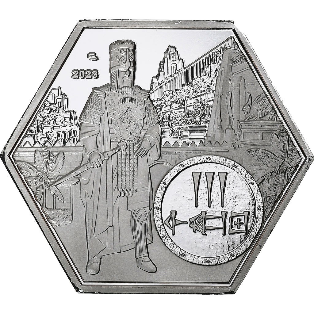 Iraq, 3 Shekel, Babylon, 2023, Silver plated copper-nickel, MS(65-70)