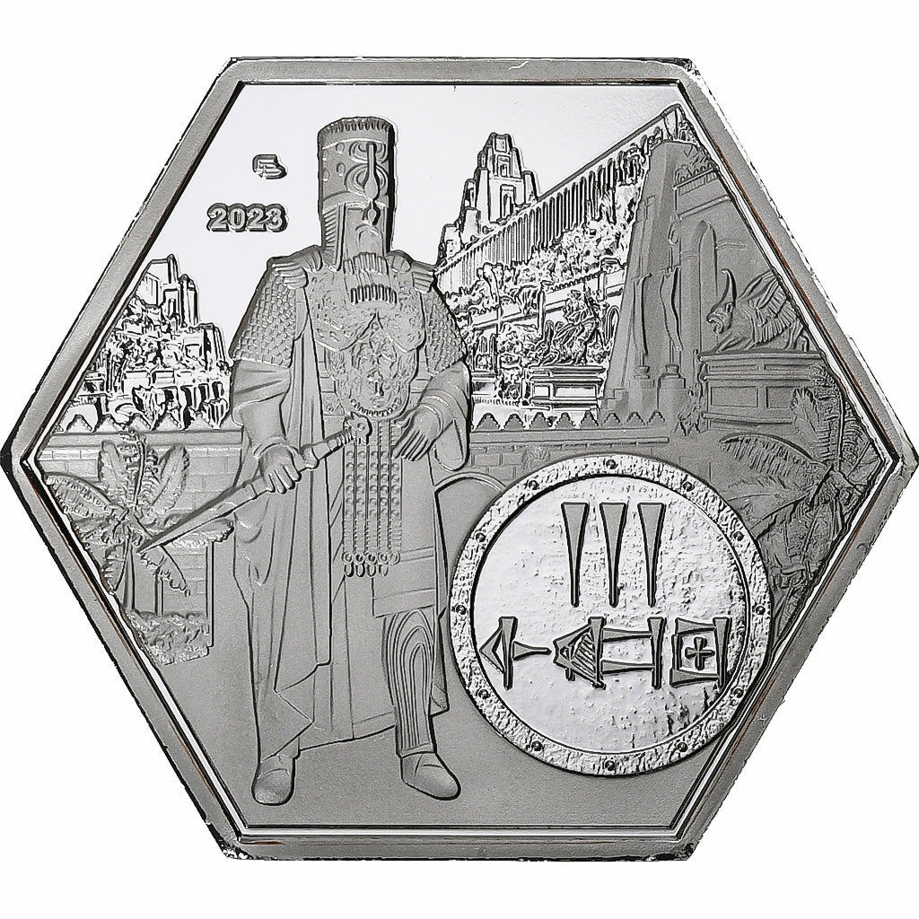 Iraq, 3 Shekel, Babylon, 2023, Silver plated copper-nickel, FDC