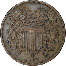 United States, 2 Cents, Union Shield, 1867, Philadelphia, Bronze, VF(20-25)