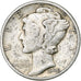 États-Unis, Dime, Mercury Dime, 1942, Denver, Argent, TB+, KM:140