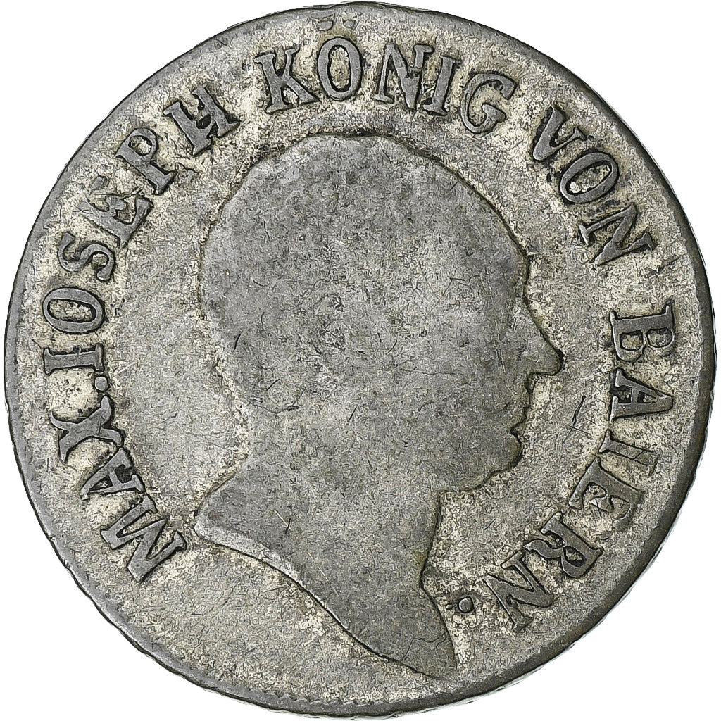Deutsch Staaten, BAVARIA, Maximilian IV, Josef, 6 Kreuzer, 1812, Billon, S