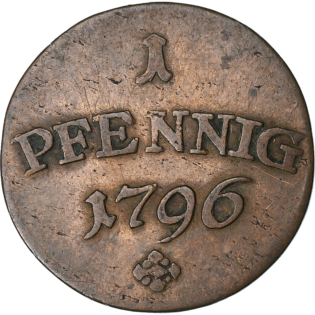 Deutsch Staaten, SAXE-WEIMAR-EISENACH, Karl August, Pfennig, 1796, Eisenach