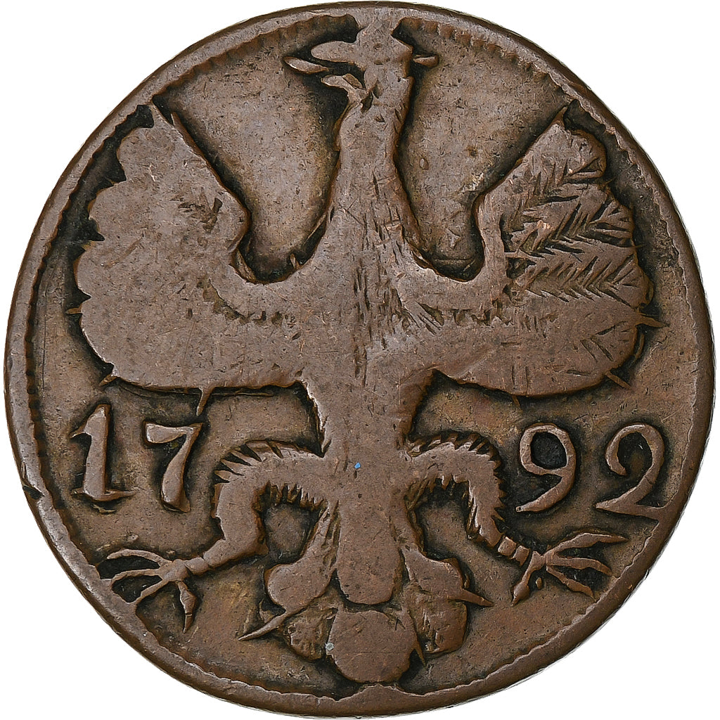 Stati tedeschi, City of Aachen, 12 Heller, 1792, Bronzo, MB, KM:51
