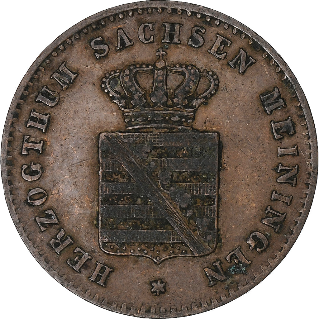 Deutsch Staaten, SAXE-MEININGEN, George II, 2 Pfennig, 1870, Kupfer, S, KM:174