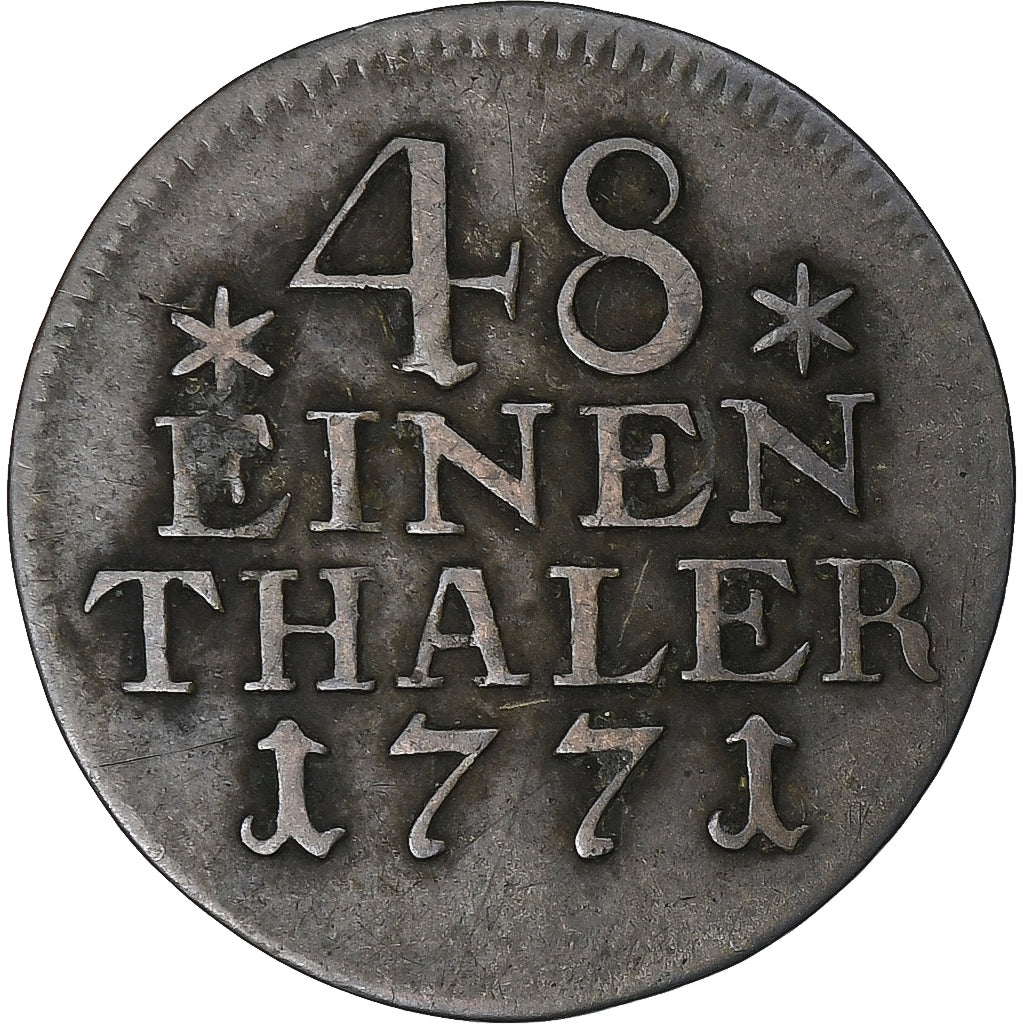 Prussia, Friedrich II, 1/48 Thaler, 1771, Berlin, Copper, EF(40-45), KM:327