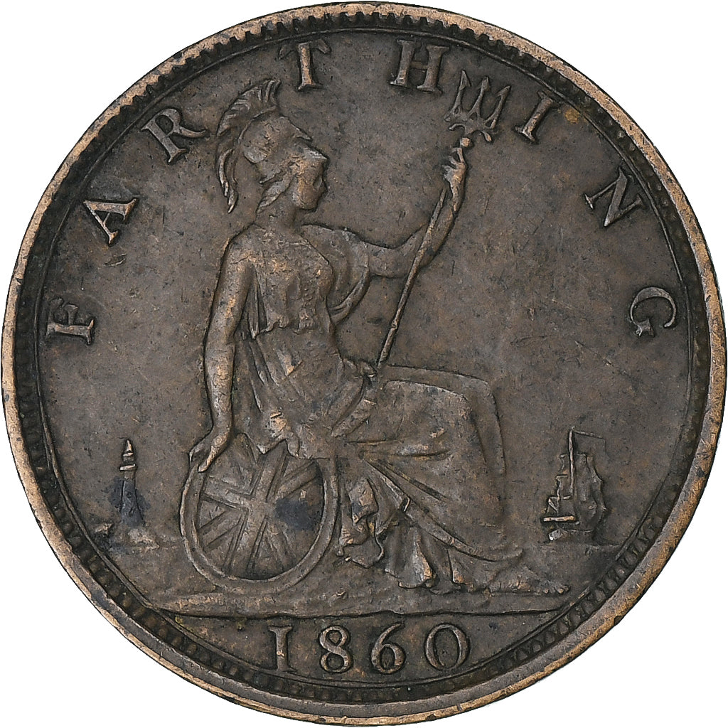 Reino Unido, Victoria, Farthing, 1860, London, Bronze, EF(40-45), KM:747