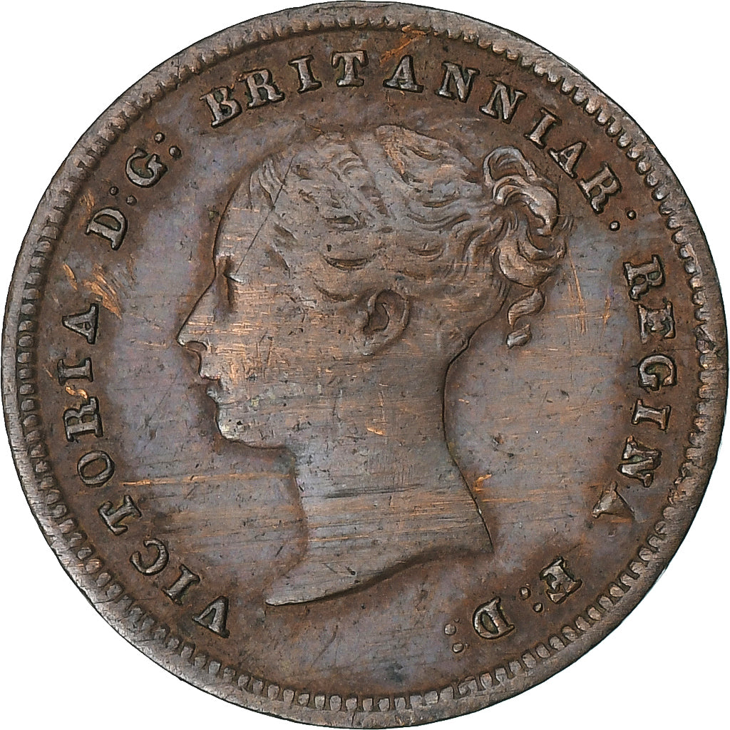 Reino Unido, Victoria, 1/2 Farthing, 1843, London, Cobre, MBC+, KM:738