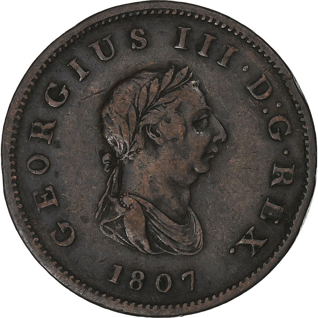 United Kingdom, George III, 1/2 Penny, 1807, Soho Mint, Copper, EF(40-45)