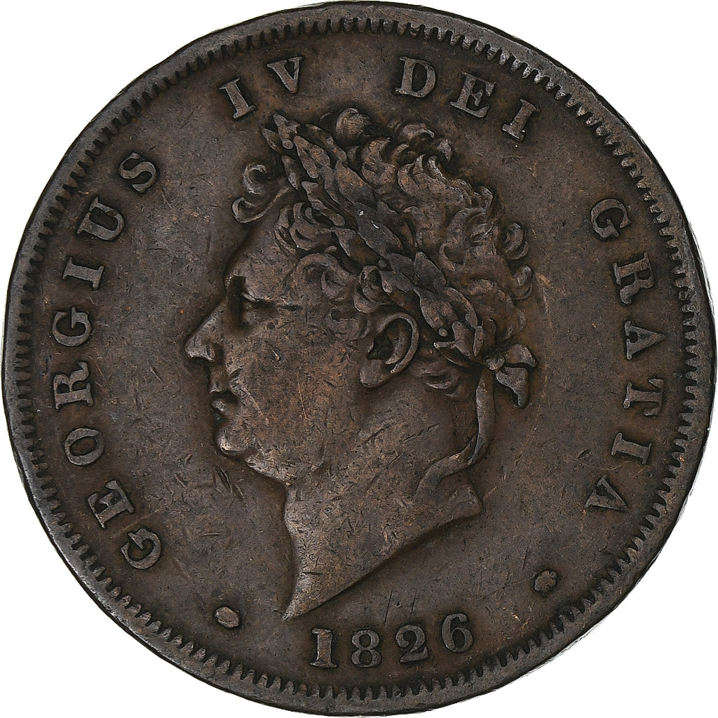 Großbritannien, George IV, Penny, 1826, London, Kupfer, SS+, KM:693