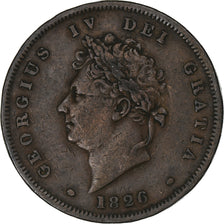 Großbritannien, George IV, Penny, 1826, London, Kupfer, SS+, KM:693