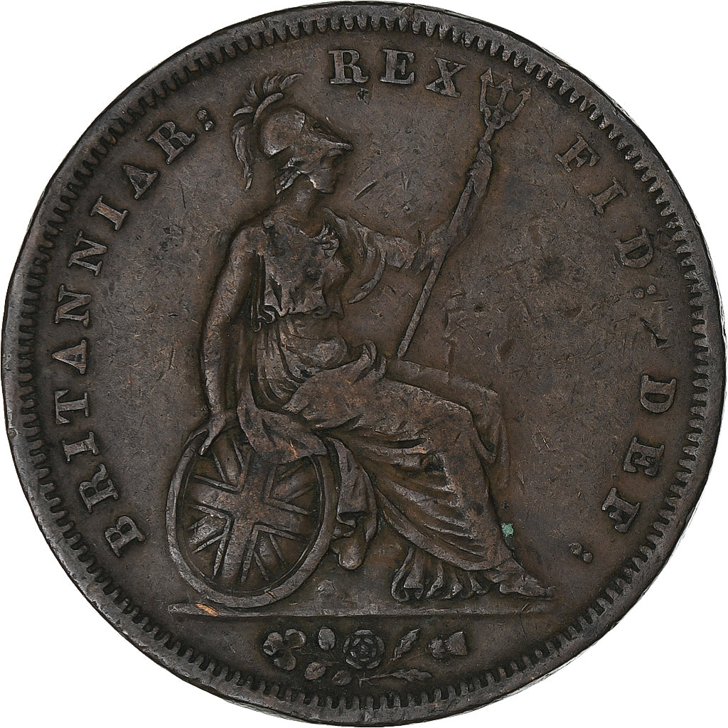 Großbritannien, George IV, Penny, 1826, London, Kupfer, SS+, KM:693