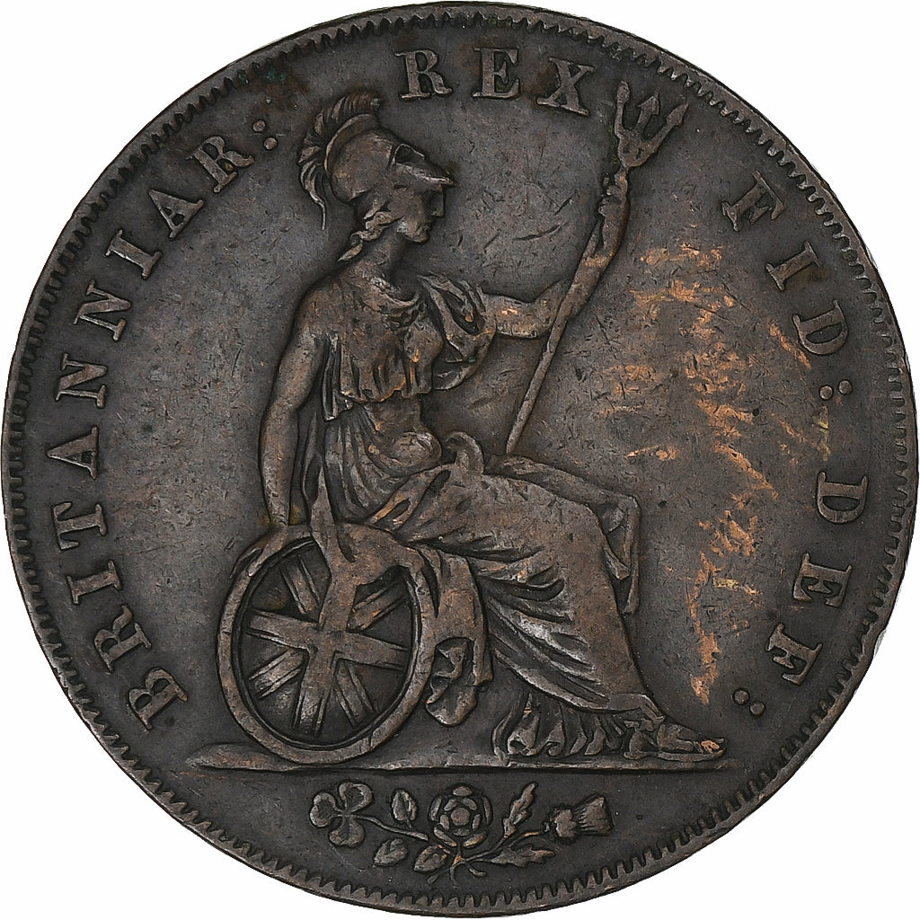 Great Britain, George IV, 1/2 Penny, 1827, London, Copper, AU(50-53), KM:692