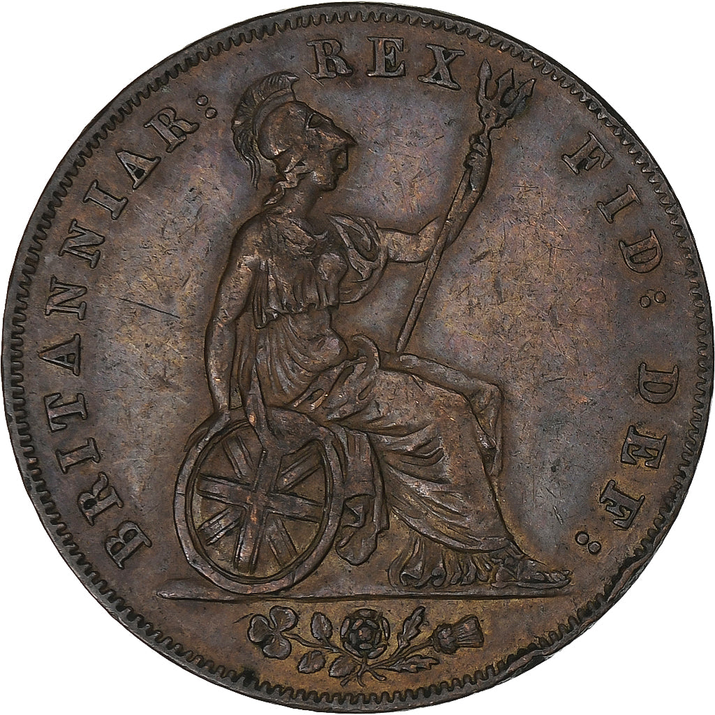 Great Britain, George IV, 1/2 Penny, 1827, London, Copper, AU(55-58), KM:692
