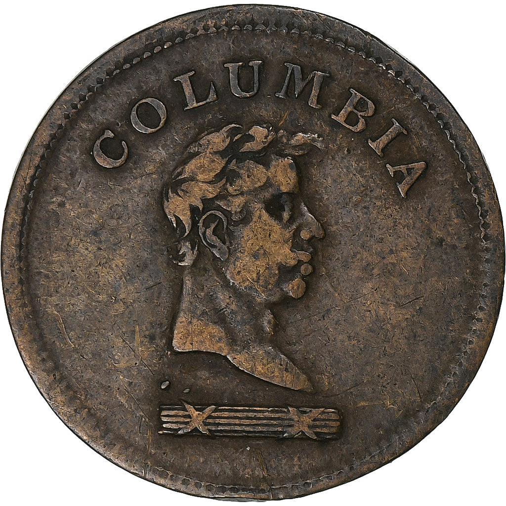 Reino Unido, Farthing, Columbia, 1820-1830, Cobre, BC+