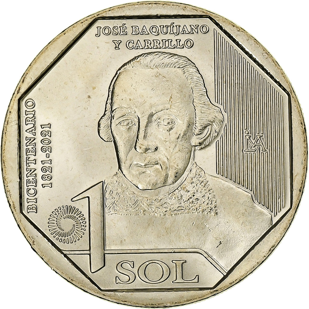 Perù, Sol, José Baquíjano y Carrillo, 2022, Lima, Nickel brass, SPL, KM:435