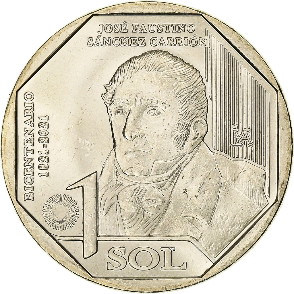 Perù, Sol, José Faustino Sánchez Carrión, 2022, Lima, Nickel brass, SPL