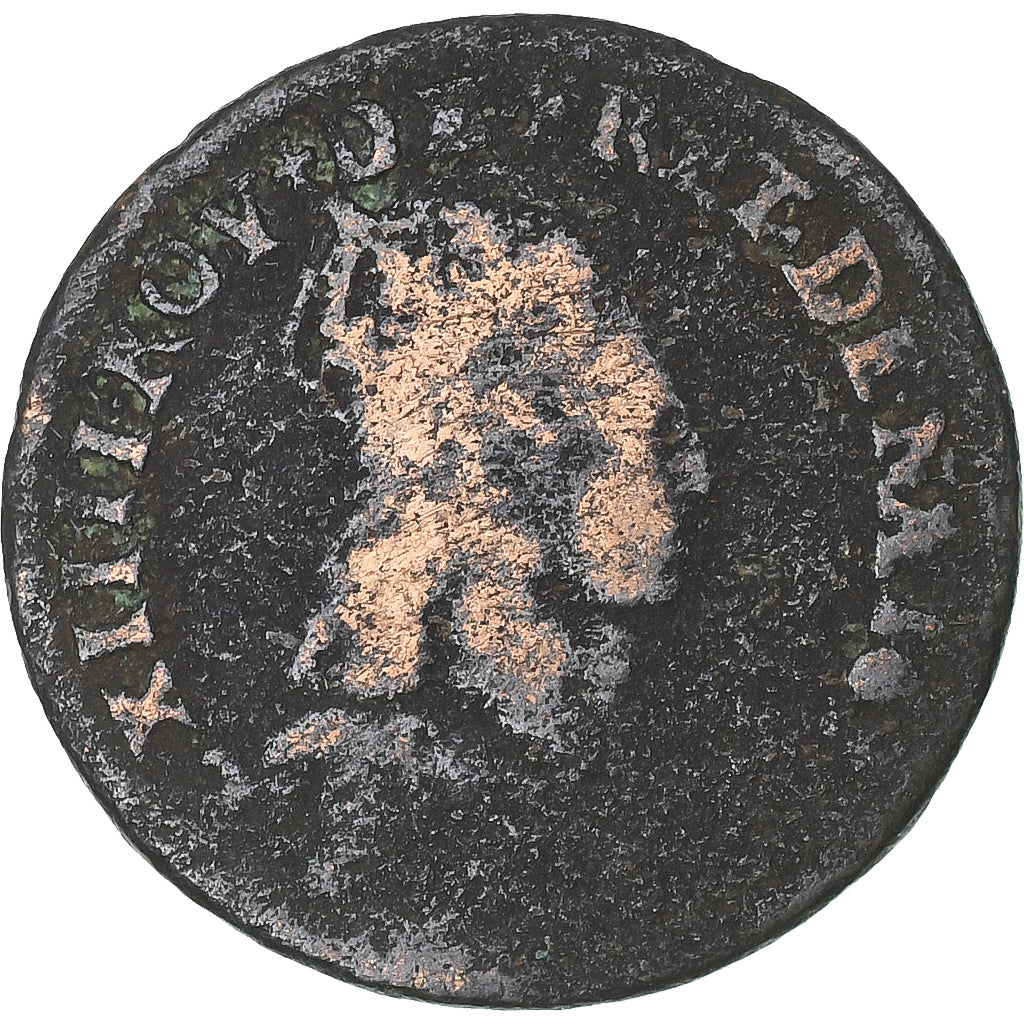 França, Louis XIV, Liard, Liard de France au buste juvénile, deuxième type