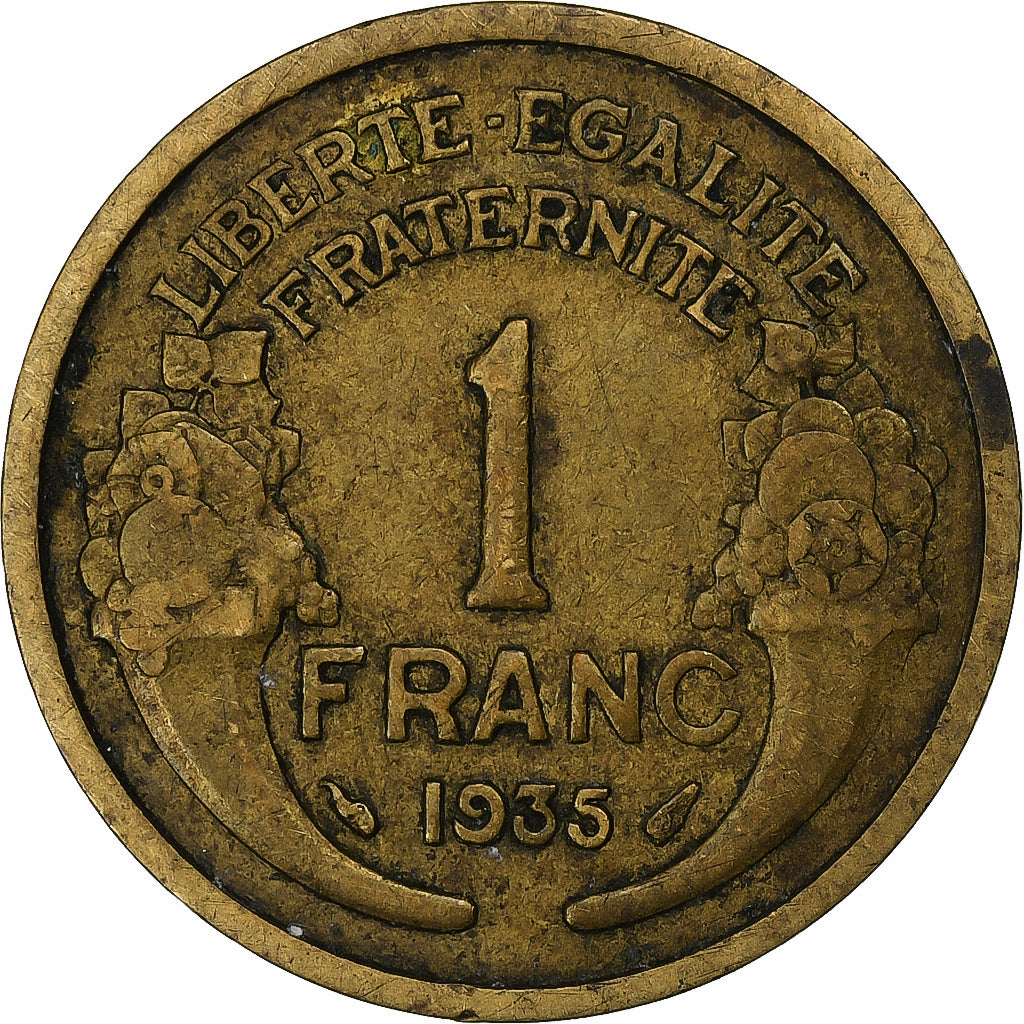 Francja, Franc, Morlon, 1935, Paris, Brązal, VF(30-35), Gadoury:470