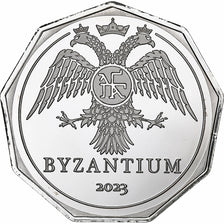 Turkey, 1/2 follis, Byzantium, 2023, Silver plated copper-nickel, MS(65-70)