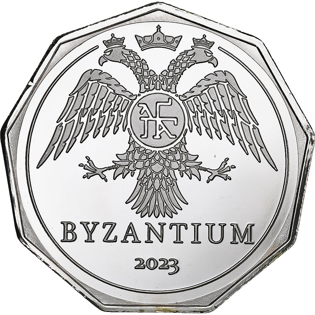 Turkey, 1/2 follis, Byzantium, 2023, Silver plated copper-nickel, MS(65-70)