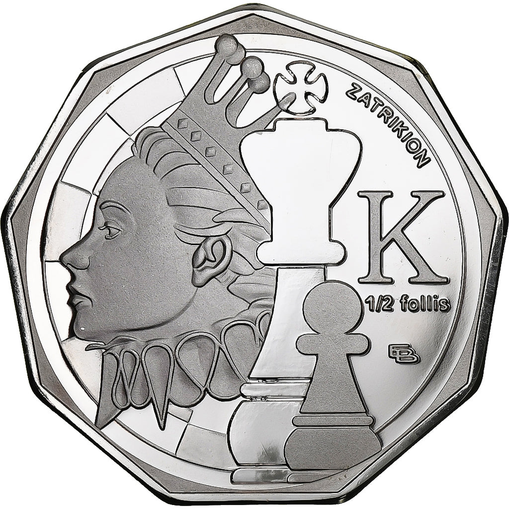 Turkey, 1/2 follis, Byzantium, 2023, Silver plated copper-nickel, MS(65-70)