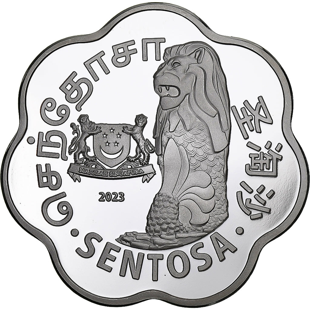 Singapore, 50 Dollars, Sentosa Island, 2023, Silver plated copper-nickel
