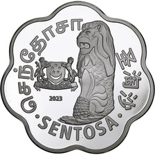 Singapore, 50 Dollars, Sentosa Island, 2023, Silver plated copper-nickel