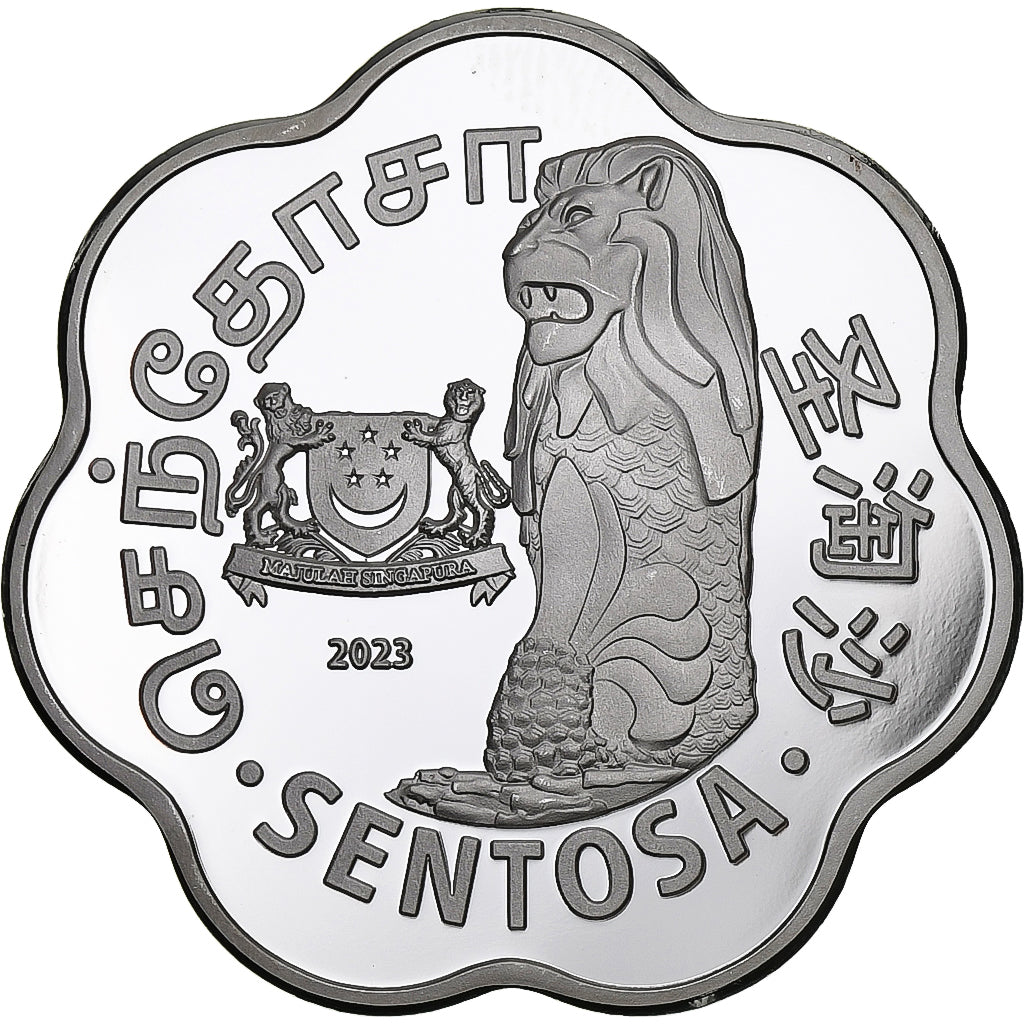 Singapore, 50 Dollars, Sentosa Island, 2023, Silver plated copper-nickel