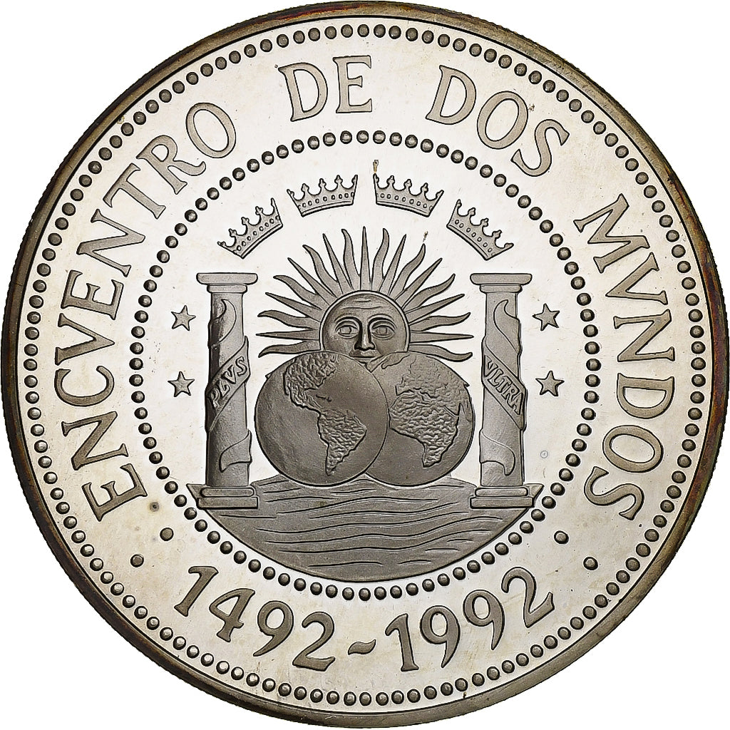 Argentina, 1000 Australes, Ibero-American Series, 1991, Santiago, Argento, FDC