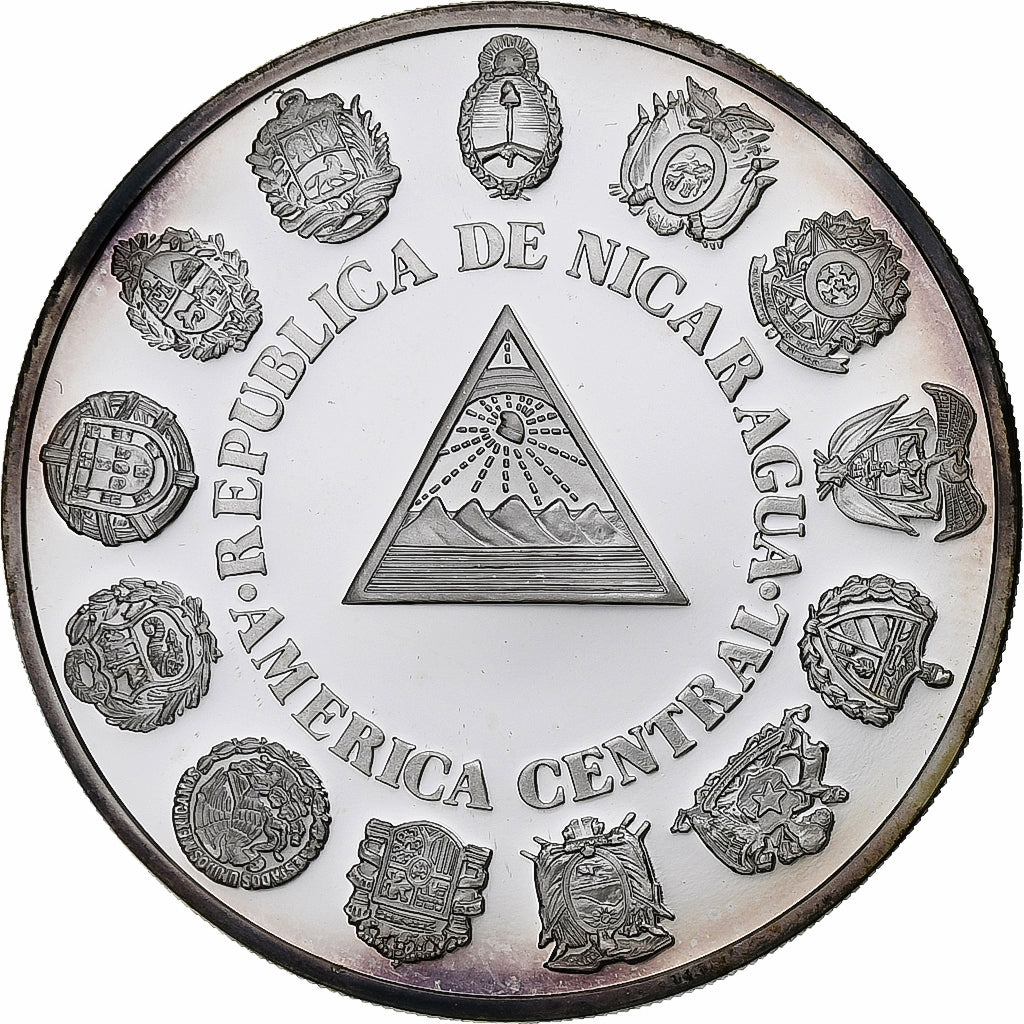 Nicaragua, Cordoba, Ibero-American Series, 1991, Mexico, Silber, STGL, KM:77