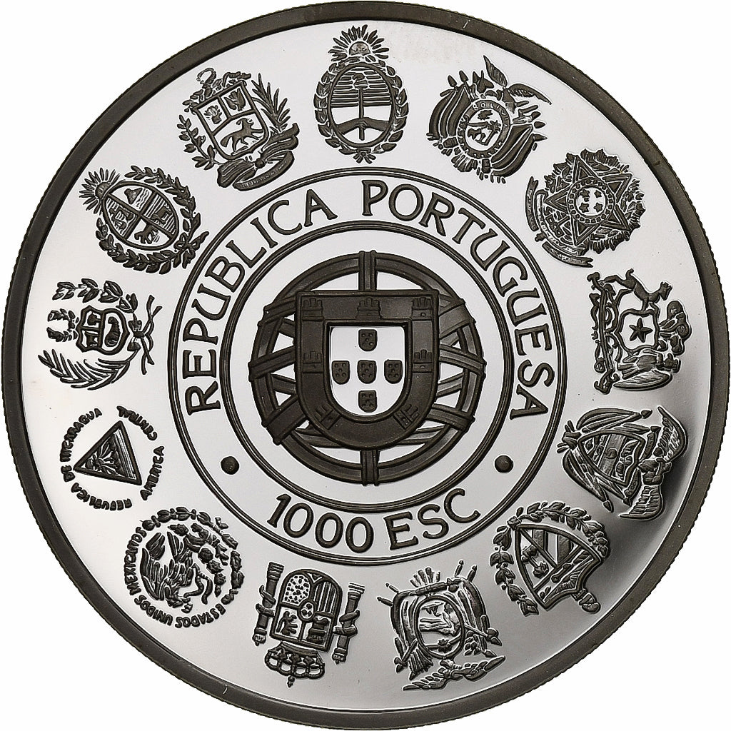 Portogallo, 1000 Escudos, Ibero-American Series, 1991, Lisbon, Argento, FDC