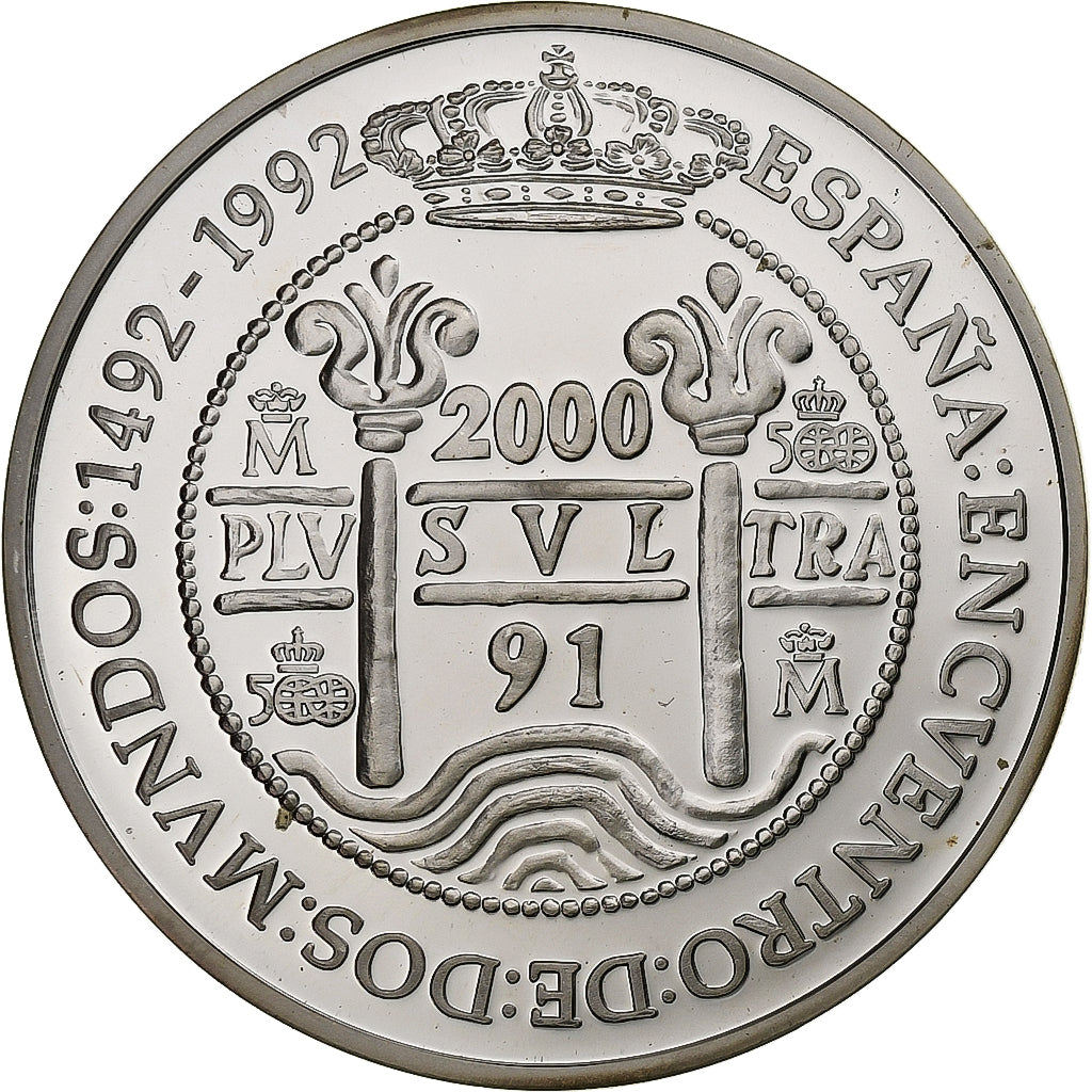 Spain, 2000 Pesetas, Ibero-American Series, 1991, Madrid, Silver, MS(65-70)