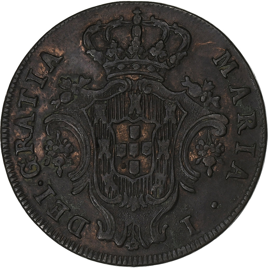 Portugal, Maria I, 5 Reis, 1797, Lisbon, Miedź, EF(40-45), KM:305