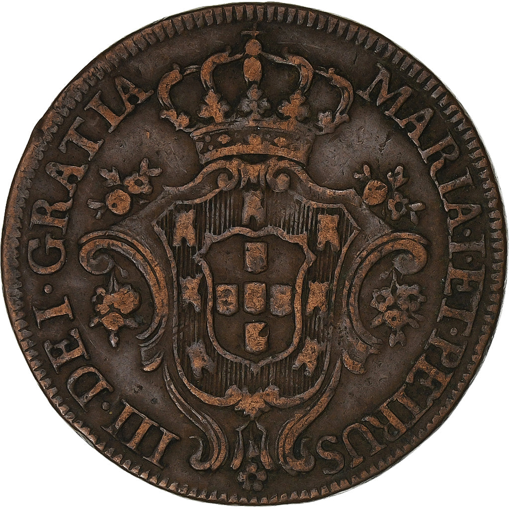 Portugal, Maria I, 10 Reis, 1782, Lisbon, Copper, EF(40-45), KM:262