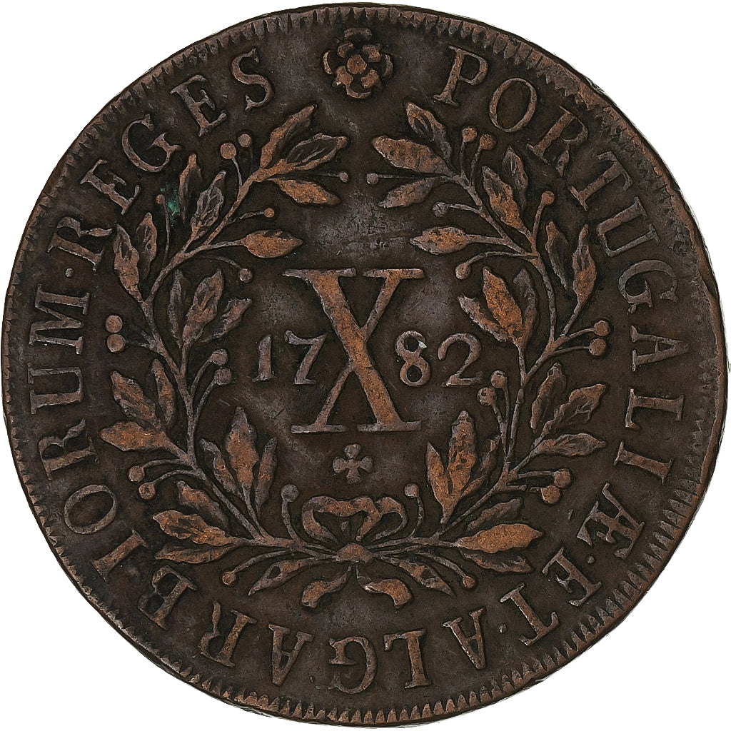 Portugal, Maria I, 10 Reis, 1782, Lisbon, Copper, EF(40-45), KM:262