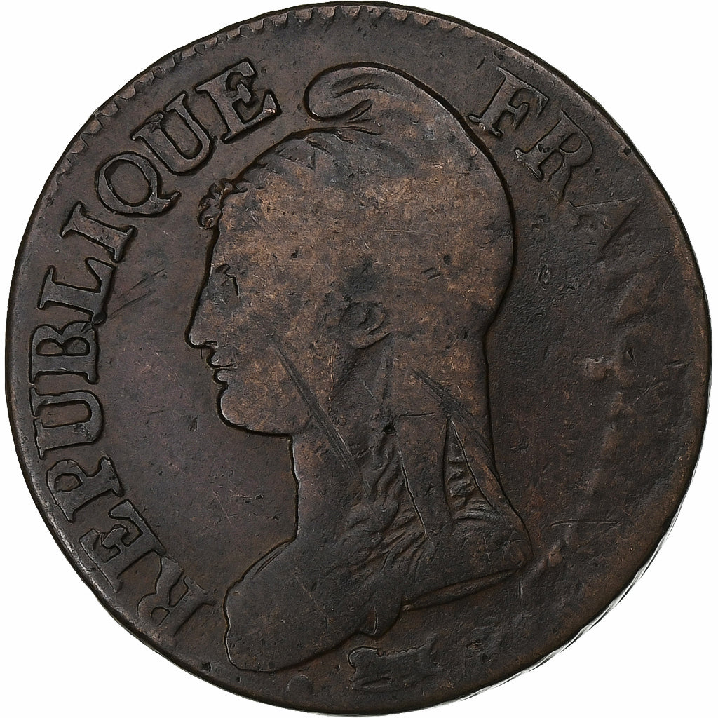 France, Directoire, 5 Centimes, Dupré, AN 5, Rouen, Copper, VF(30-35)