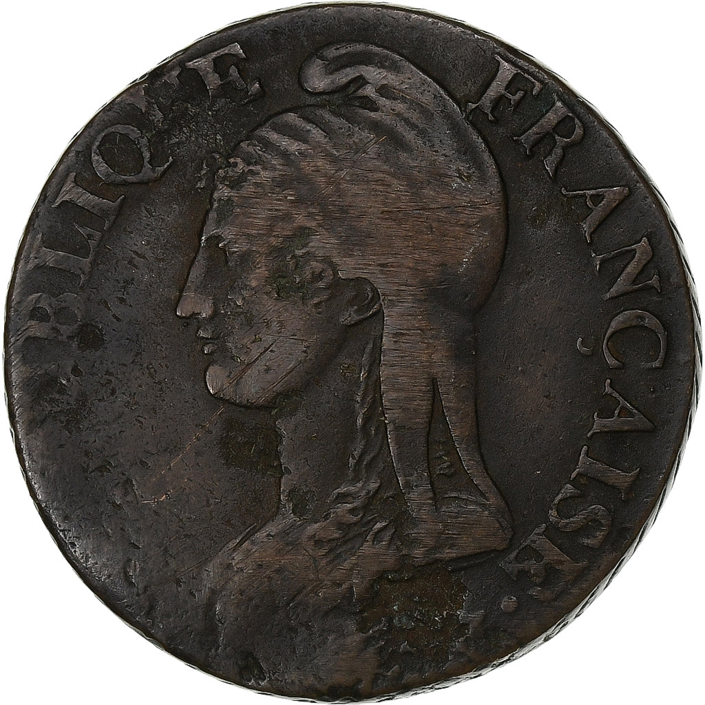 Frankrijk, Directoire, 5 Centimes, Dupré, AN 5, Limoges, Koper, FR+