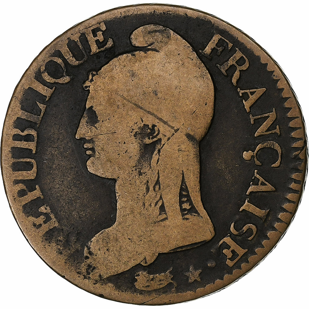 Frankrijk, Directoire, 5 Centimes, Dupré, AN 5, Orléans, Koper, FR