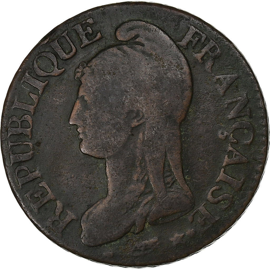 Francia, Directoire, 5 Centimes, Dupré, AN 7, Paris, Rame, MB+, Gadoury:126