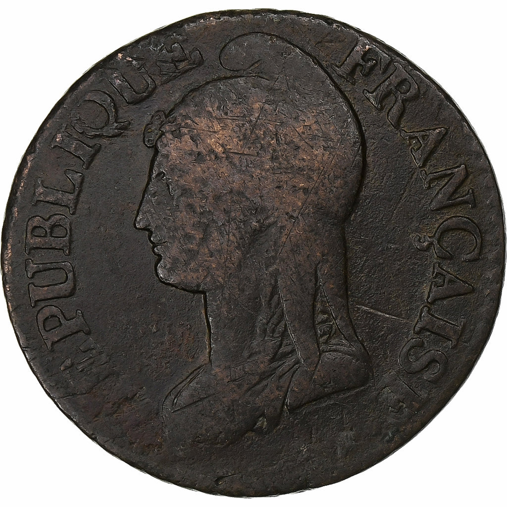 Francia, 5 Centimes, Dupré, AN 8, Paris, Rame, MB, Gadoury:126a