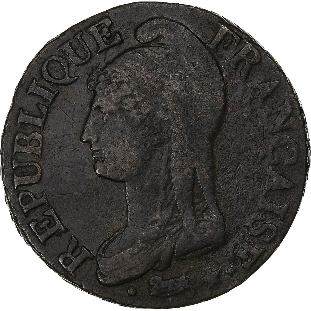 Frankreich, 5 Centimes, Dupré, AN 8, Paris, Kupfer, S+, Gadoury:126a