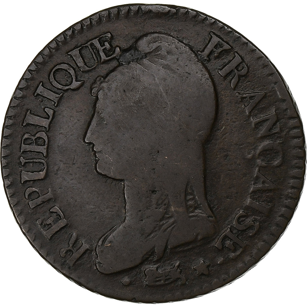 Frankrijk, 5 Centimes, Dupré, An 6/5, Strasbourg, Koper, FR+, Gadoury:126