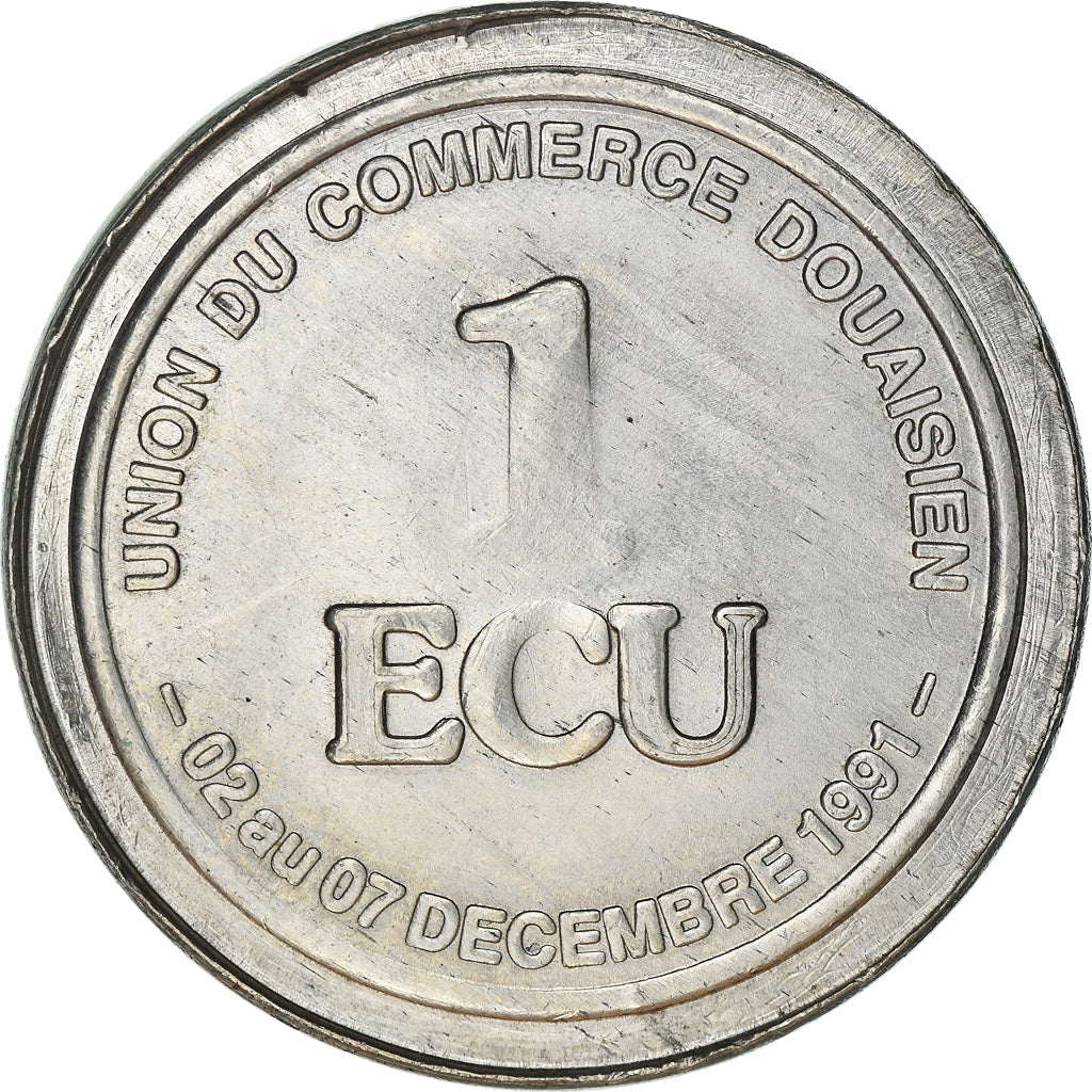 France, Token, Trades, Douai, 1 écu, 1991, MS(63), Tin