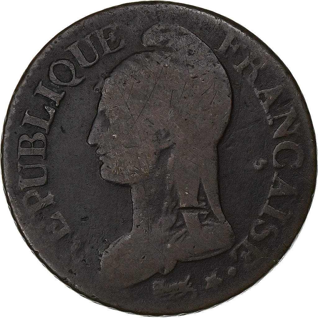 Francia, 5 Centimes, Dupré, AN 8/5, Strasbourg, Rame, MB, Gadoury:126a