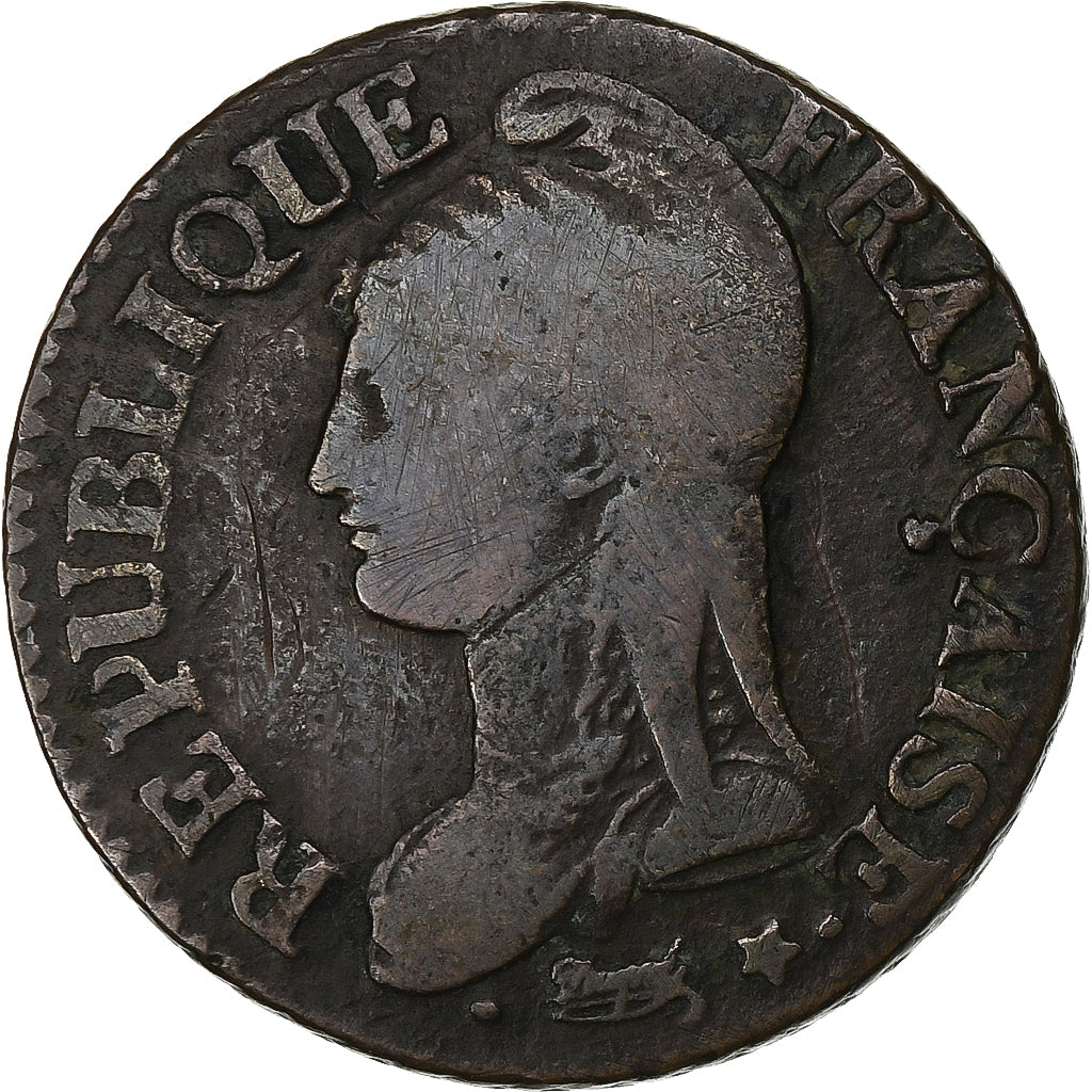Frankreich, 5 Centimes, Dupré, AN 7/5, Paris, Kupfer, S+, Gadoury:126